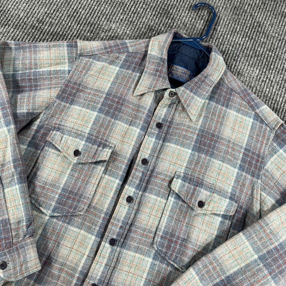 Pendleton Board Shirt Mens XL Gray Plaid Long Sleeve Button Up Outdoor Wool USA